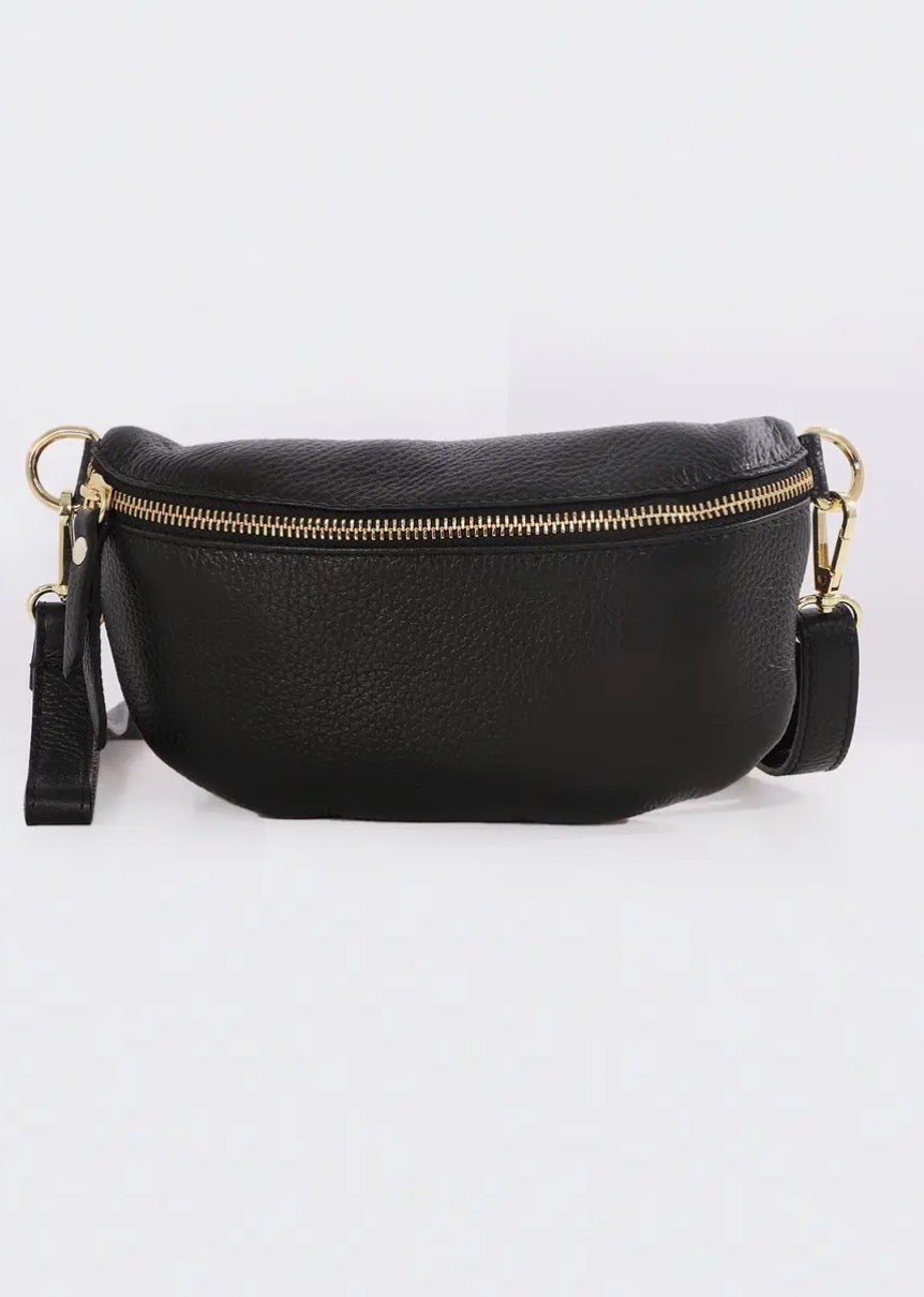 Black Half Moon Cross Body Bag