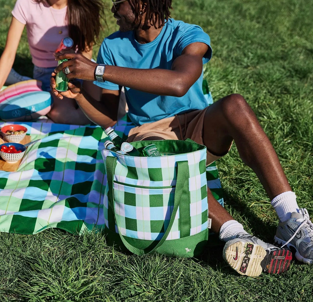 Dock & Bay Green Check Cool Bag