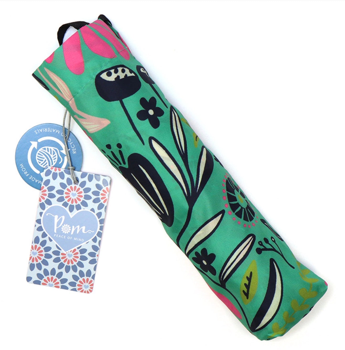 Green Floral Umbrella