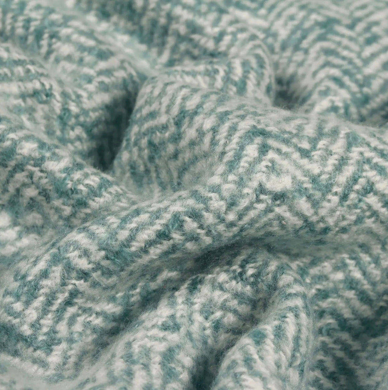 Herringbone Teal Throw