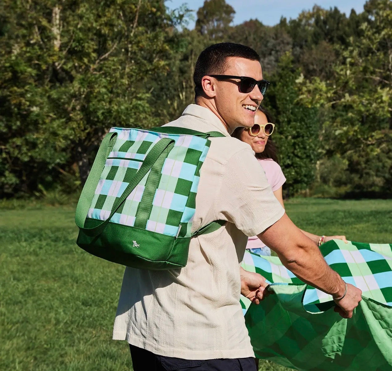 Dock & Bay Green Check Cool Bag
