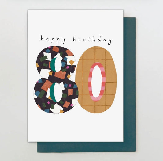 80th Birthday Card - Stop the clock designs