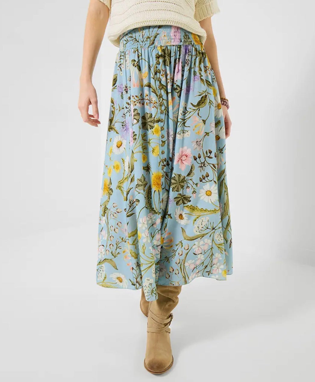 Spring meadow floral skirt
