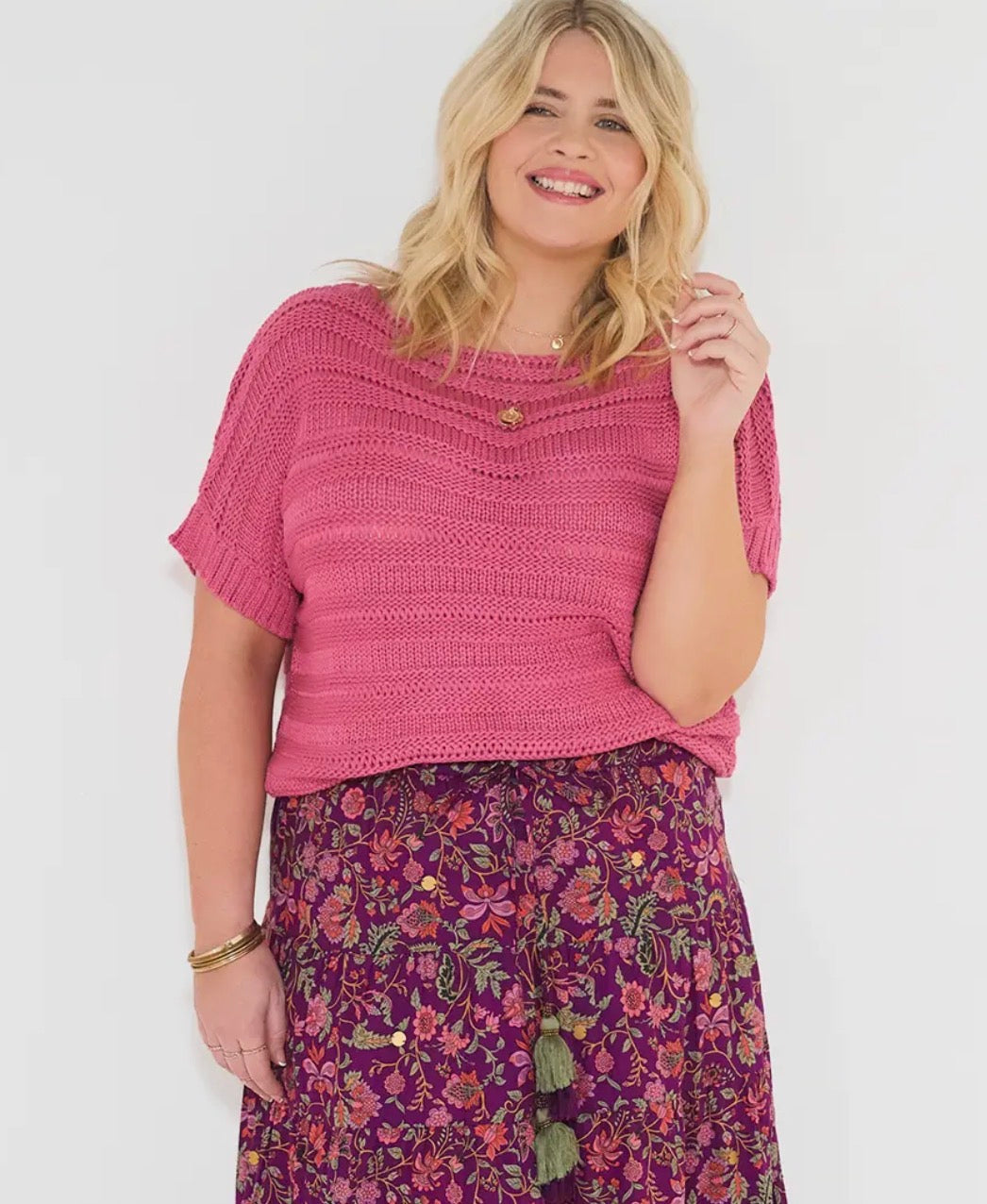 Heidi maxi skirt - mauve & green