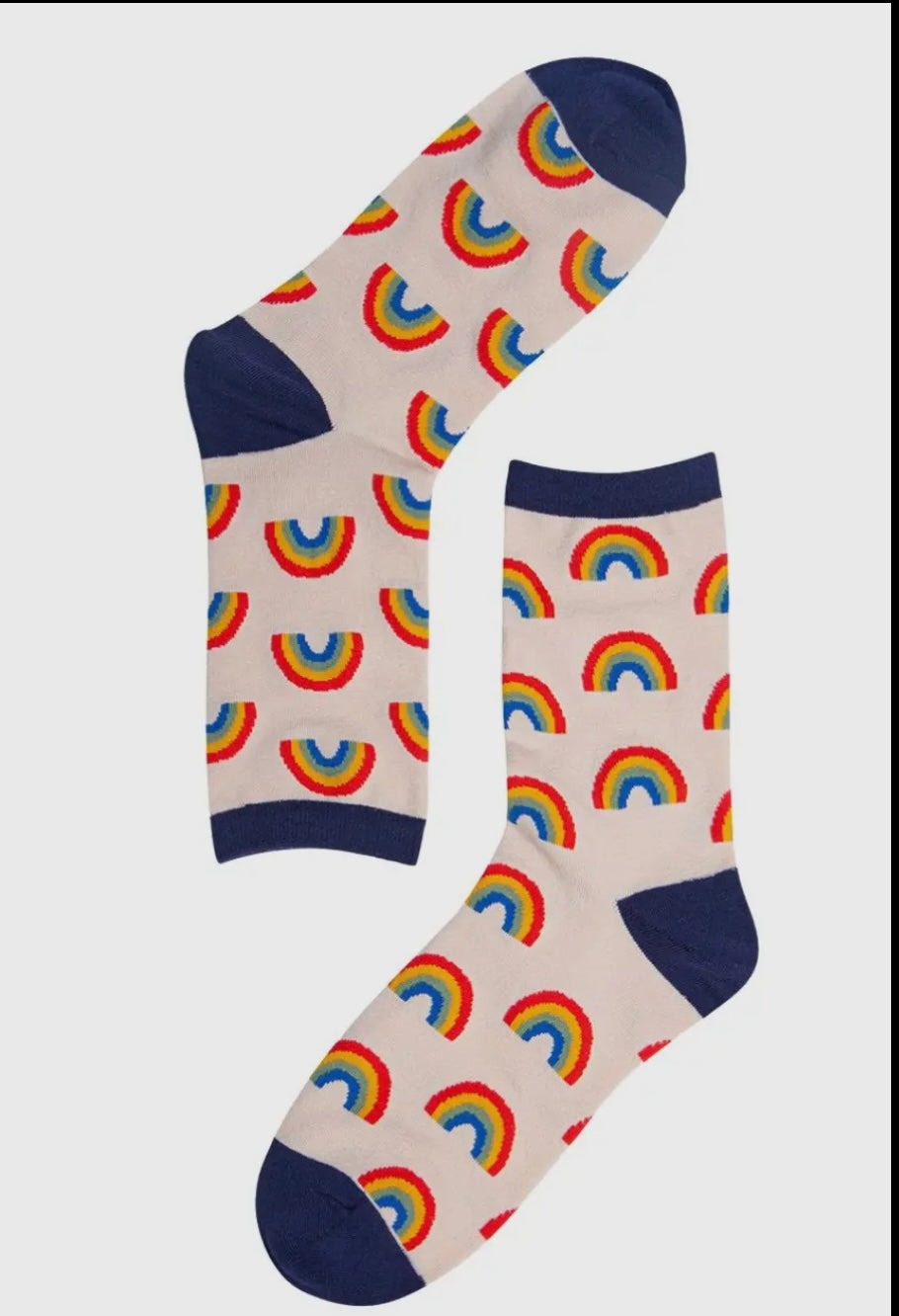 Women’s Rainbow Bamboo Socks in Navy Blue