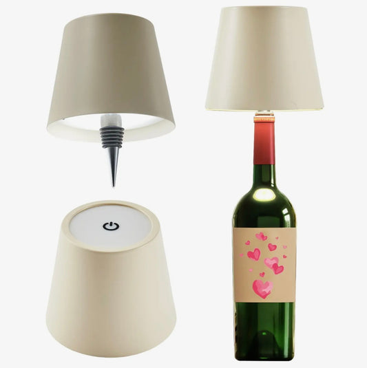 CREAM Cordless LED Table Lamp with bottle stopper