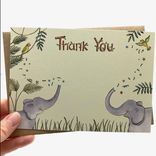 Thank you note cards - Elephants