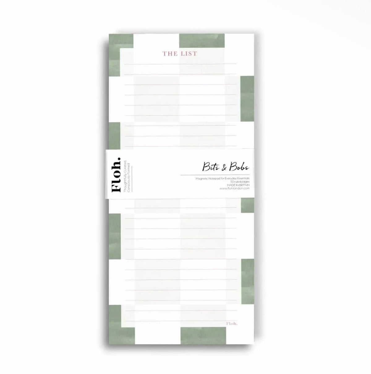 Toasted Crumpet Floh Matcha Magnetic Shopping List Pad