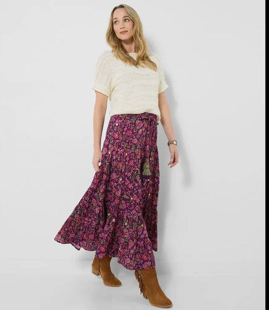 Heidi maxi skirt - mauve & green