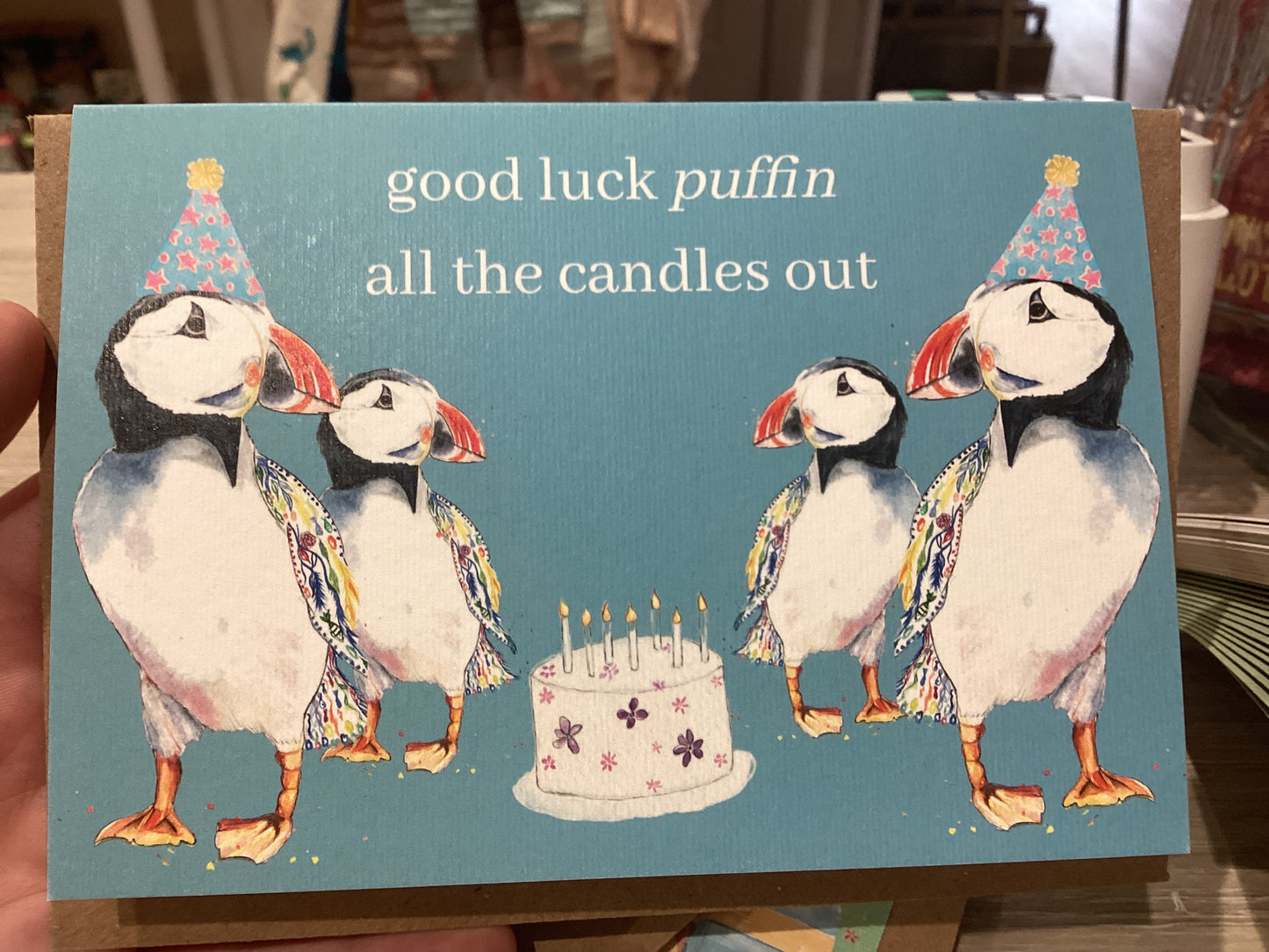 Good Luck Puffin all the candles by Jen Winnett