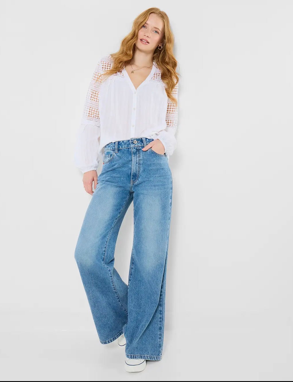 Women’s Wide Leg Jeans - Luna washed blue