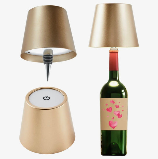 GOLD Cordless LED Lamp & Bottle Stop
