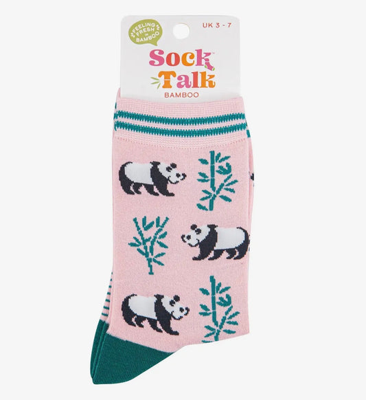 Pink Panda Design Bamboo Sock - Ladies