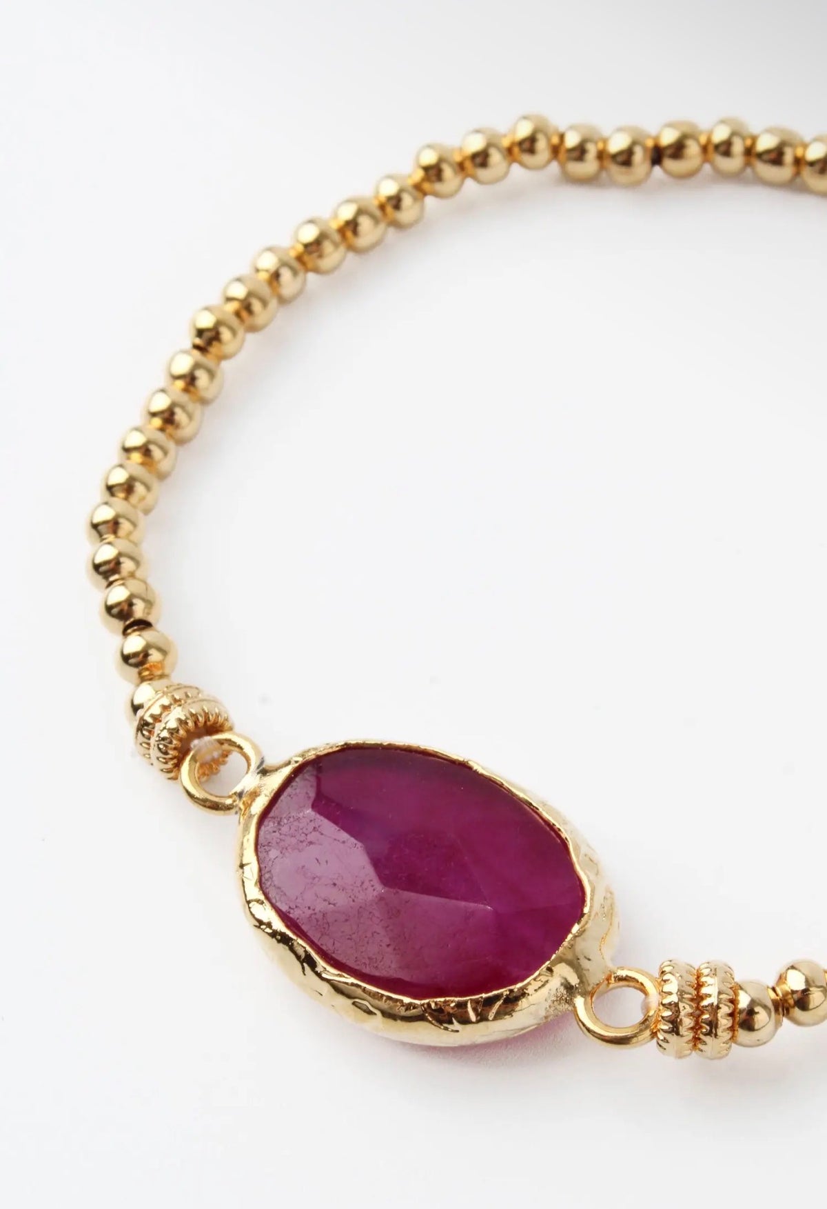 My Doris Amethyst Gemstone & Gold-Plated Beaded Bracelet