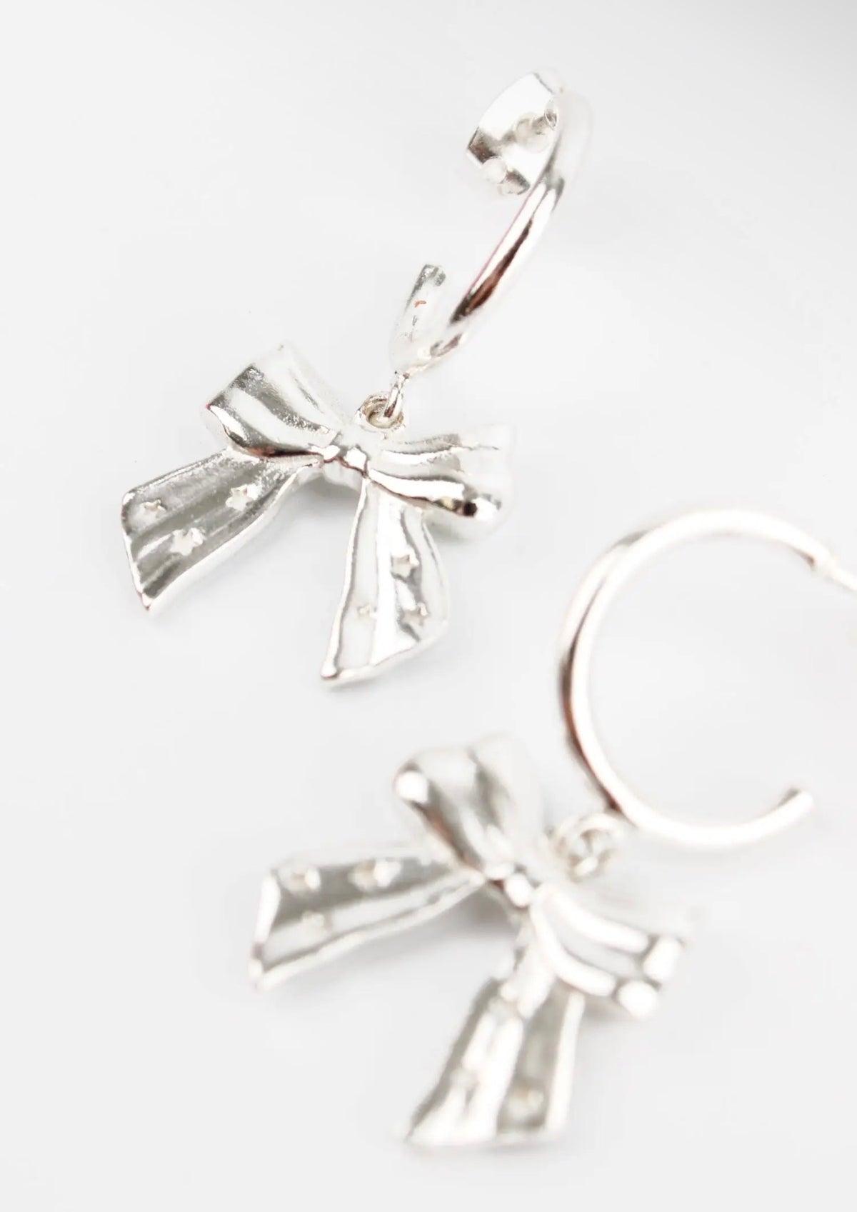 My Doris Silver-Plated Bow Hoop Earrings