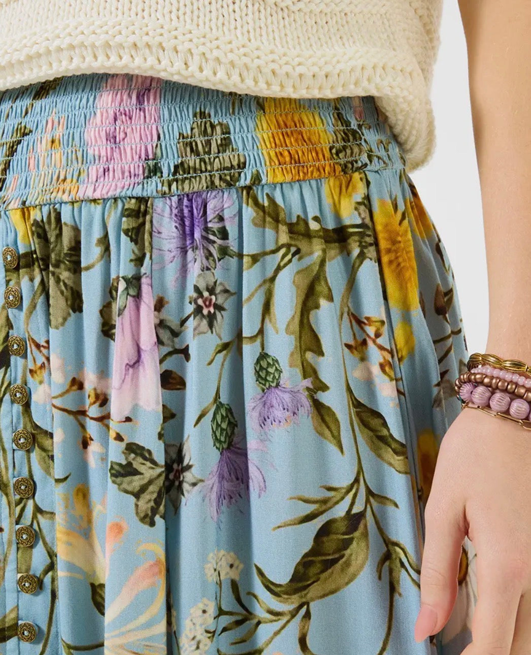Spring meadow floral skirt