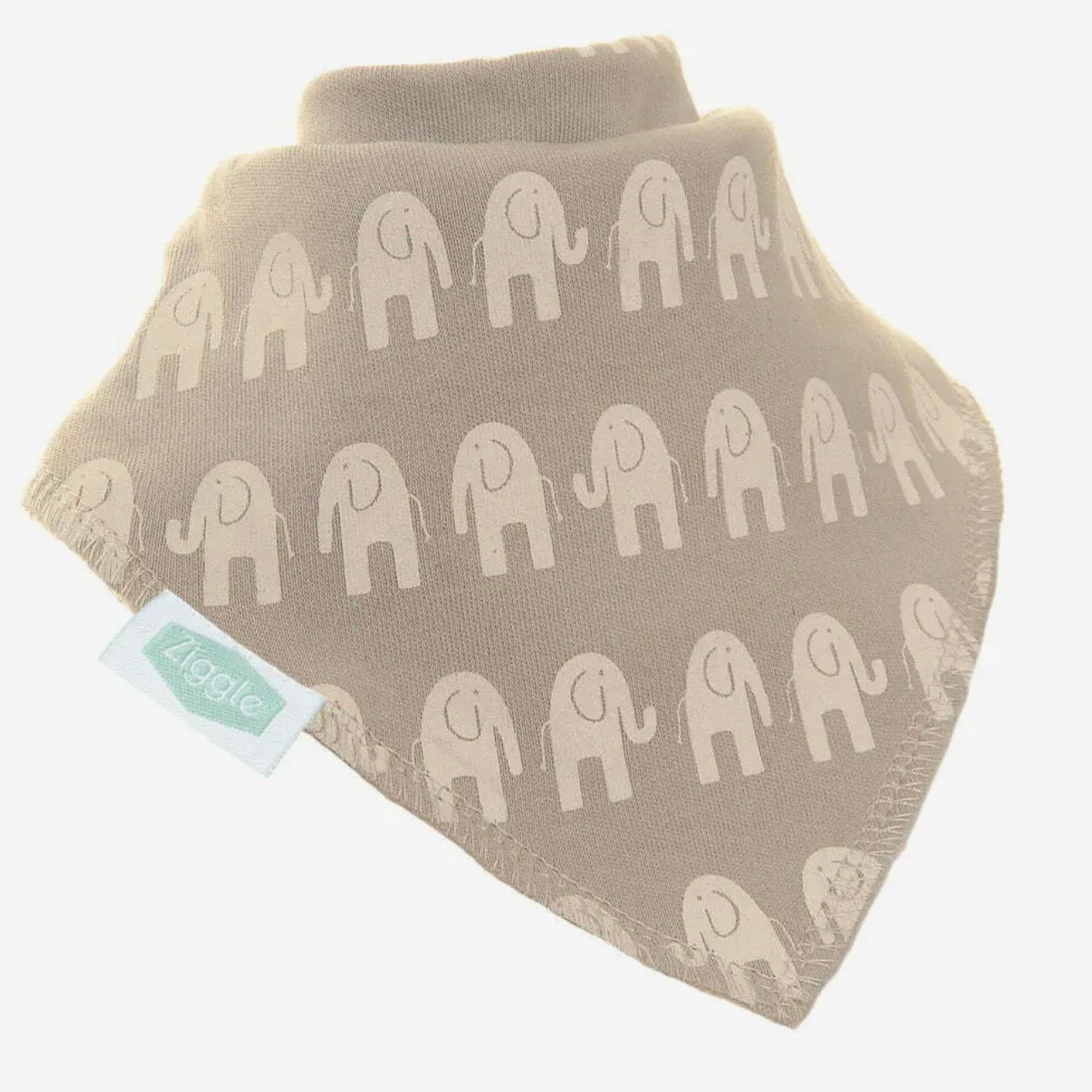 Grey with White Elephants - Bandana Dribble Bib