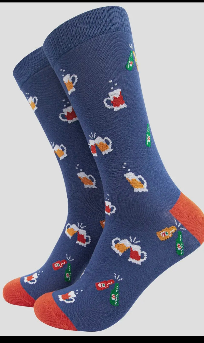 Mens Beers and Cheers Celebration Bamboo Socks