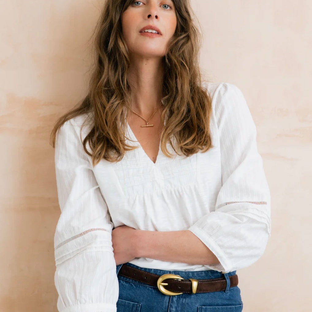 Marie Embroidered Cotton Blouse