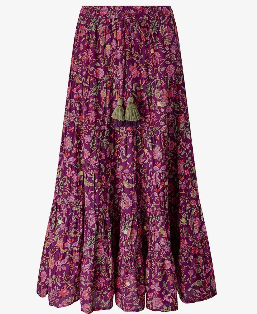 Heidi maxi skirt - mauve & green