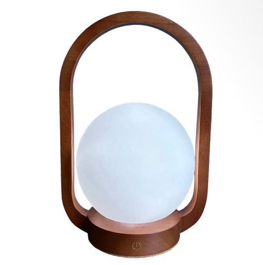 Teak Rechargeable Table Lantern – Indoor & Outdoor LED Lamp