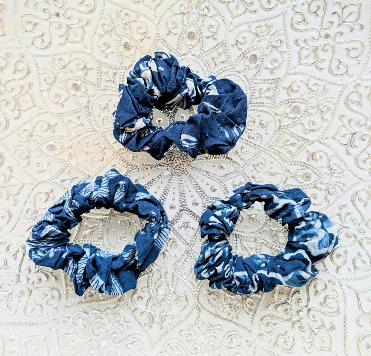 Indigo Blue Hair Scrunchy