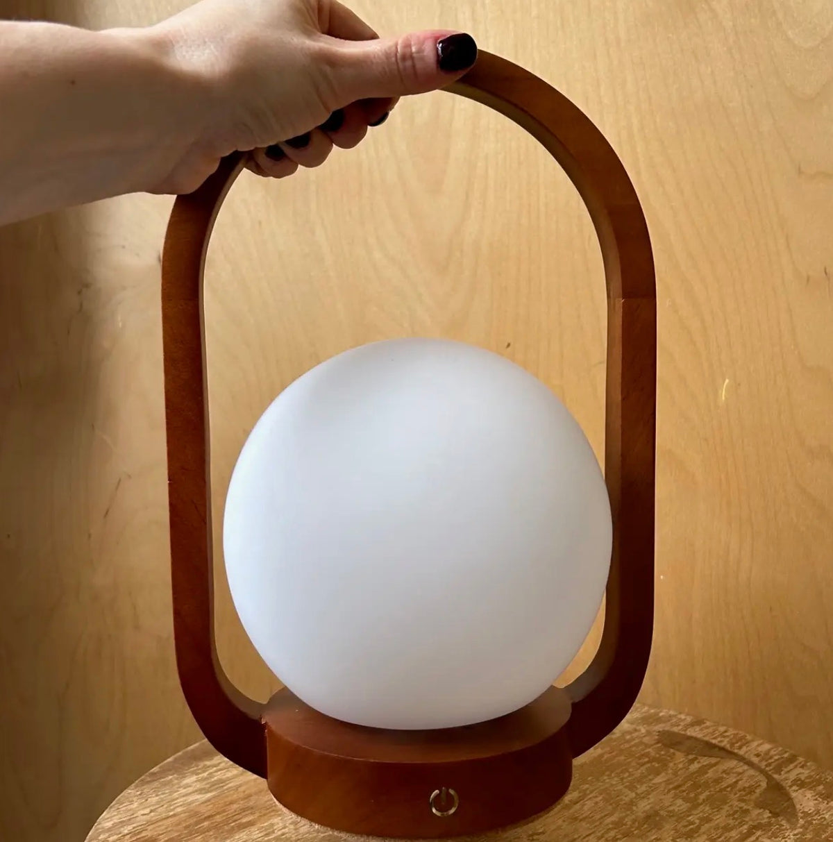 Teak Rechargeable Table Lantern – Indoor & Outdoor LED Lamp