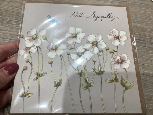 Sympathy Card - Anemone  flowers