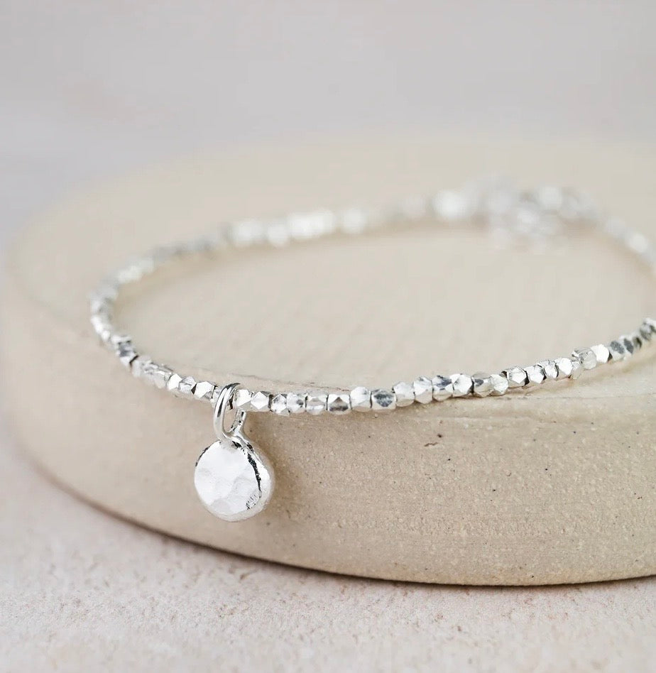 Lucy Kemp - Handmade Sterling silver nugget charm bracelet