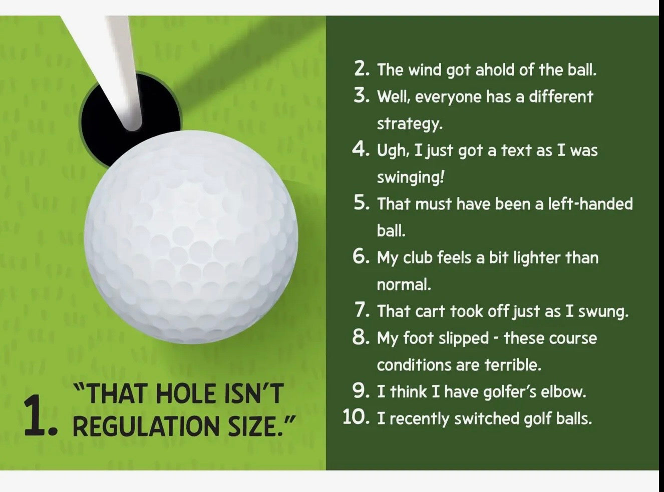 500 Excuses for a bad golf shot