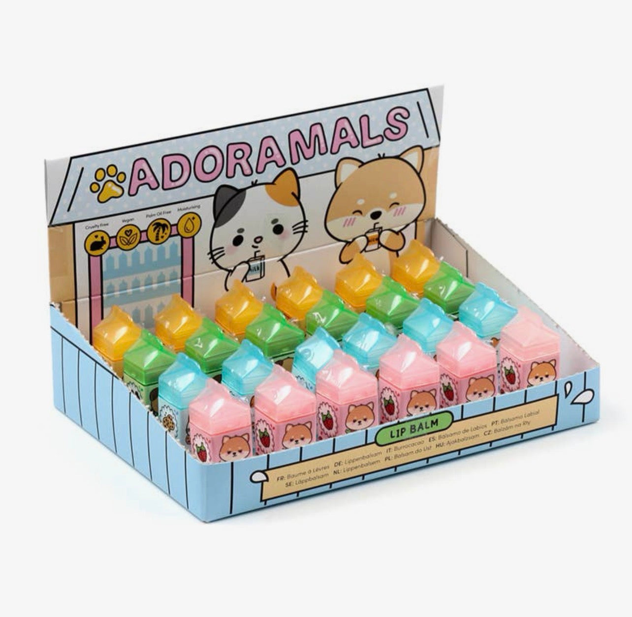 Adoramals Milk Carton Lip Balm | Cute Pocket Lip Balm