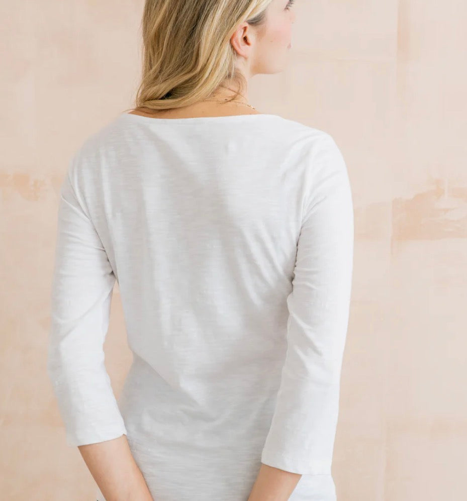 Monica Organic Cotton Jersey Top - White