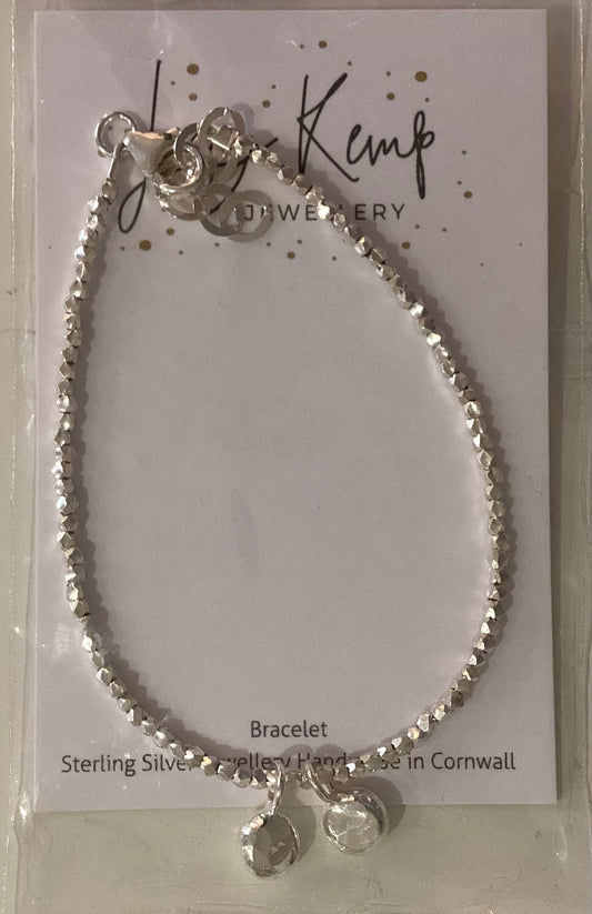 Lucy Kemp - Handmade Sterling silver nugget charm bracelet