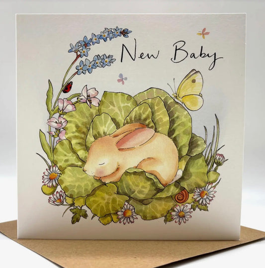 Rabbit New Baby Card