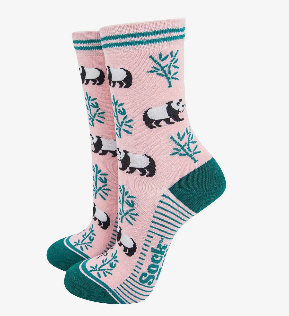 Pink Panda Design Bamboo Sock - Ladies