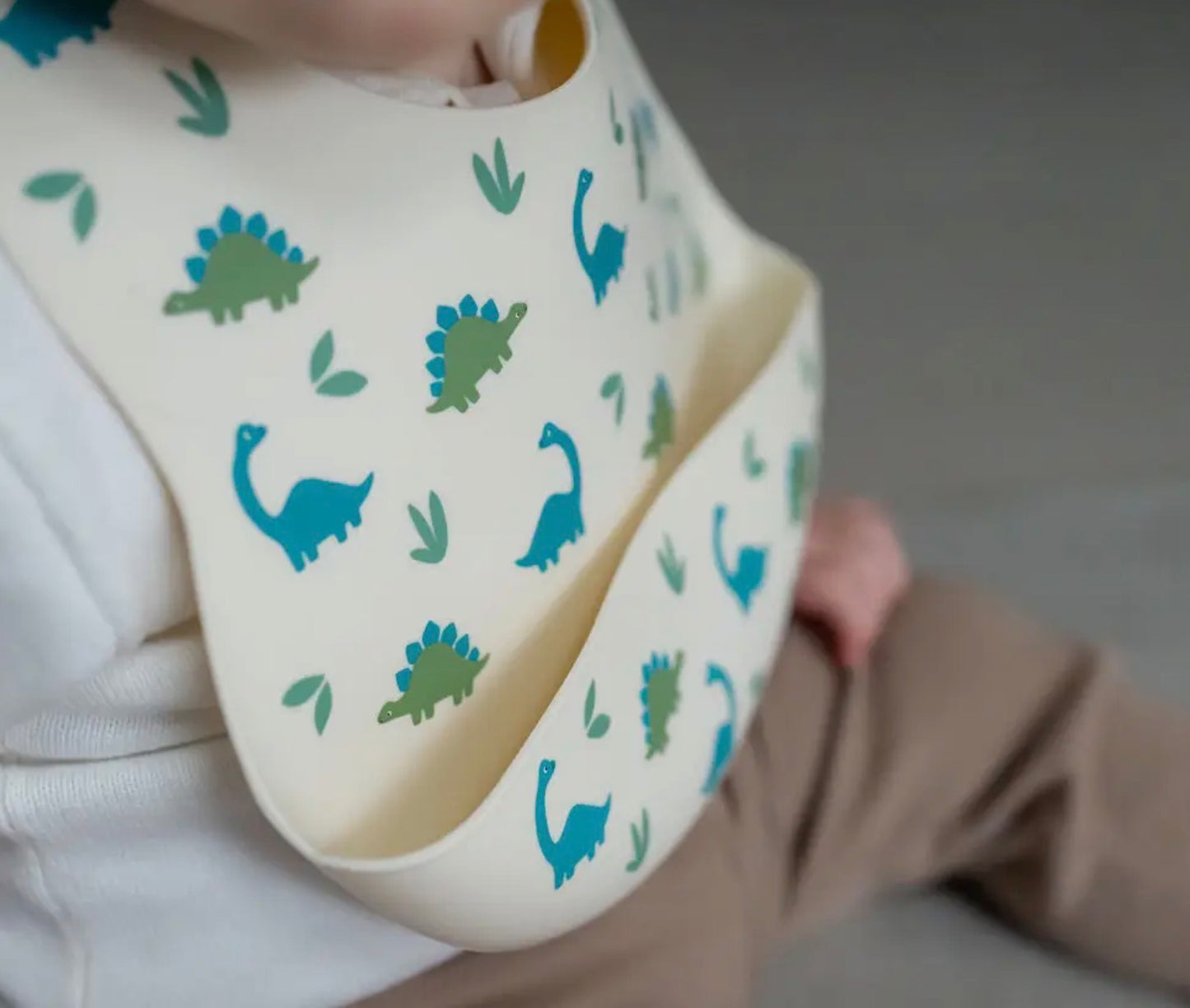 Dinosaur Silicone Catch Bib - Baby