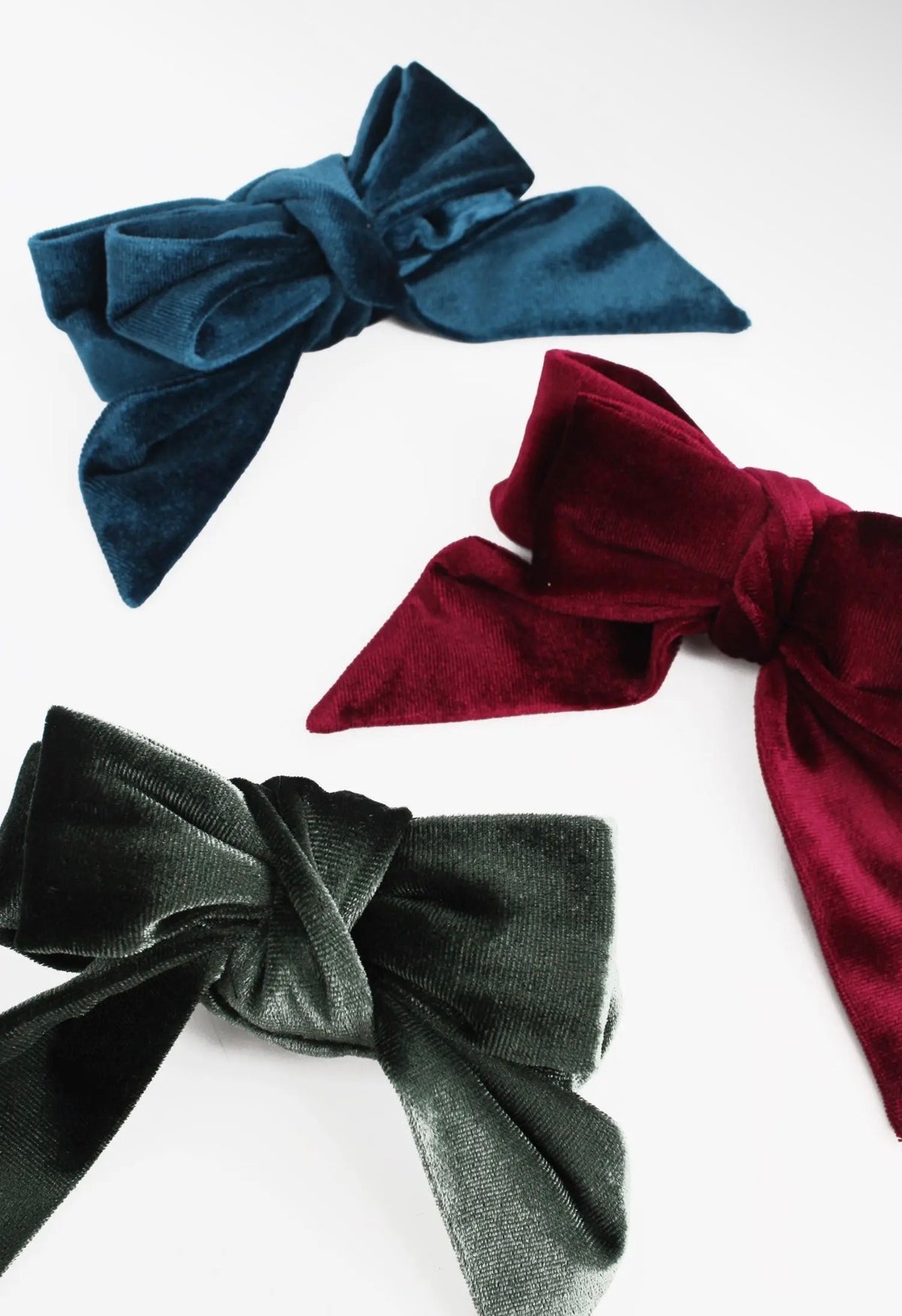 My Doris Velvet Bow Hair Clip – Burgundy, Teal or Green