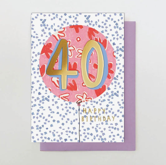 40th Happy Birthday Card - Stop the clock designs