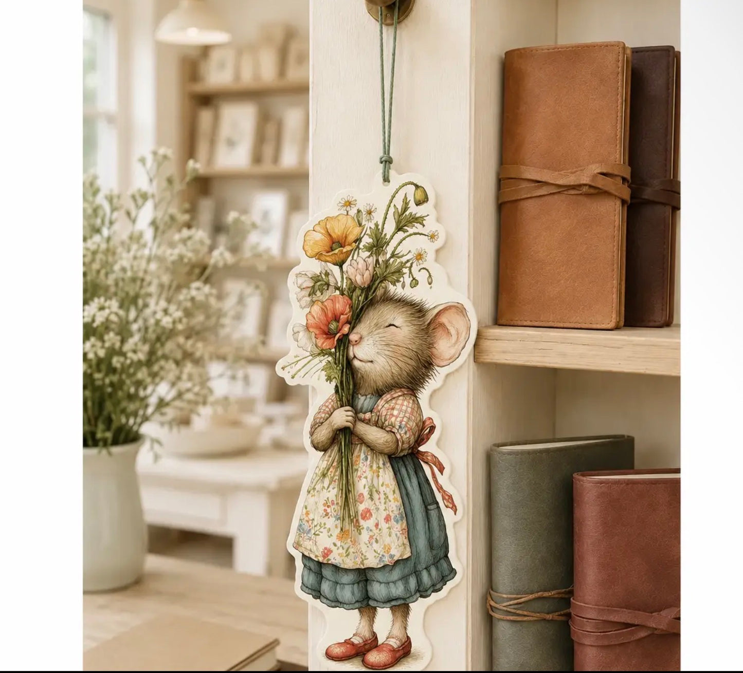 Hanging Card - Poppy Flower Vole