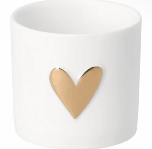 räder Porcelain Heart Tealight Holder – Gold