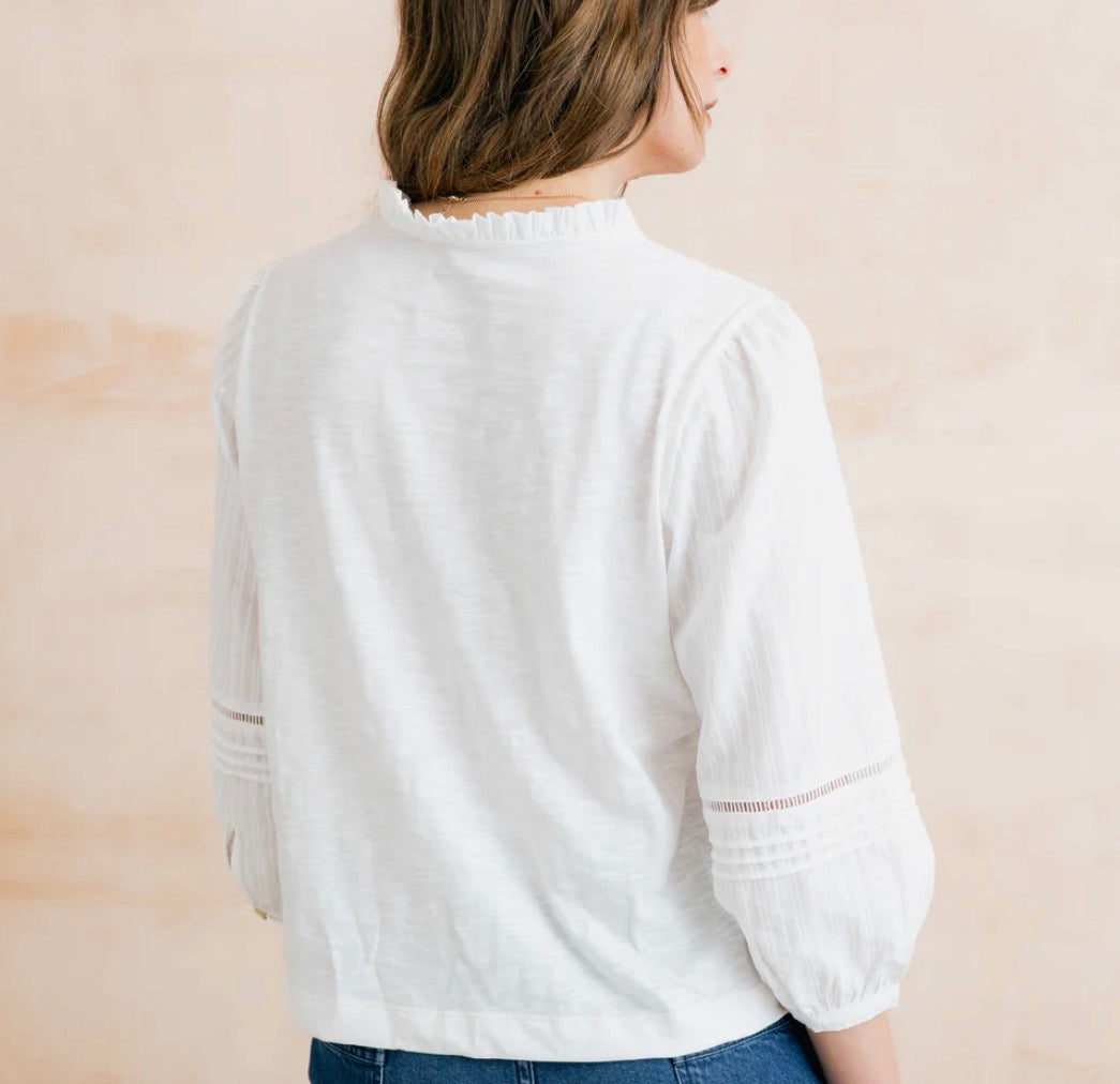 Marie Embroidered Cotton Blouse