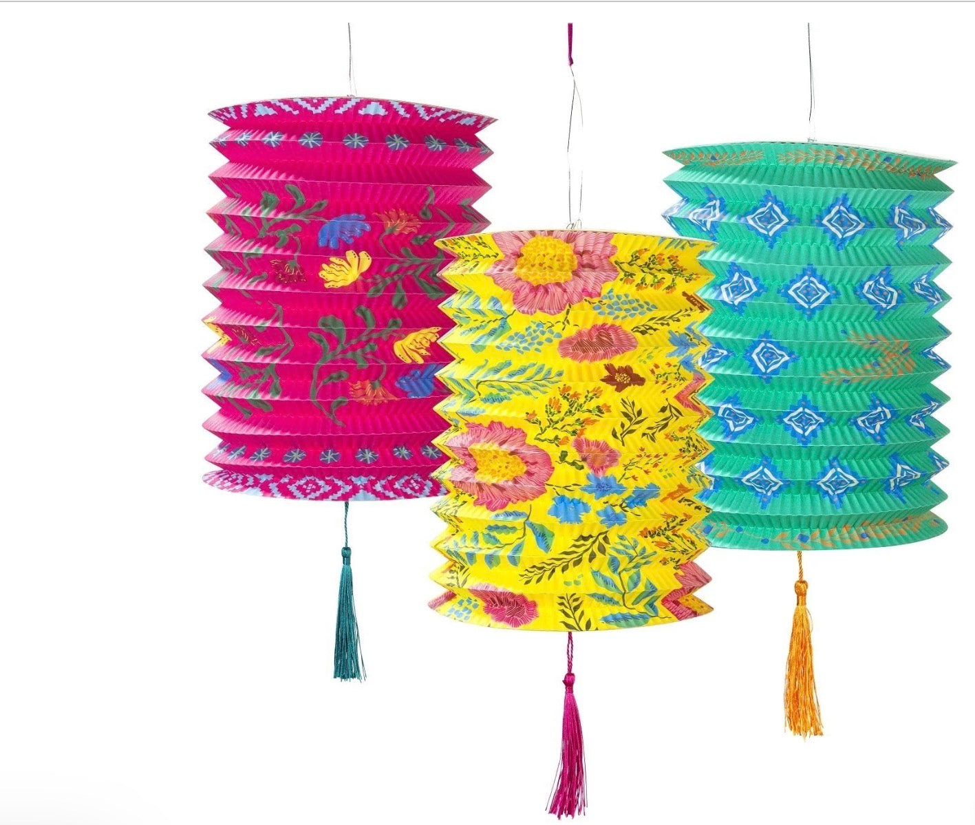 Bright Chinese Paper Lanterns - Set of 3