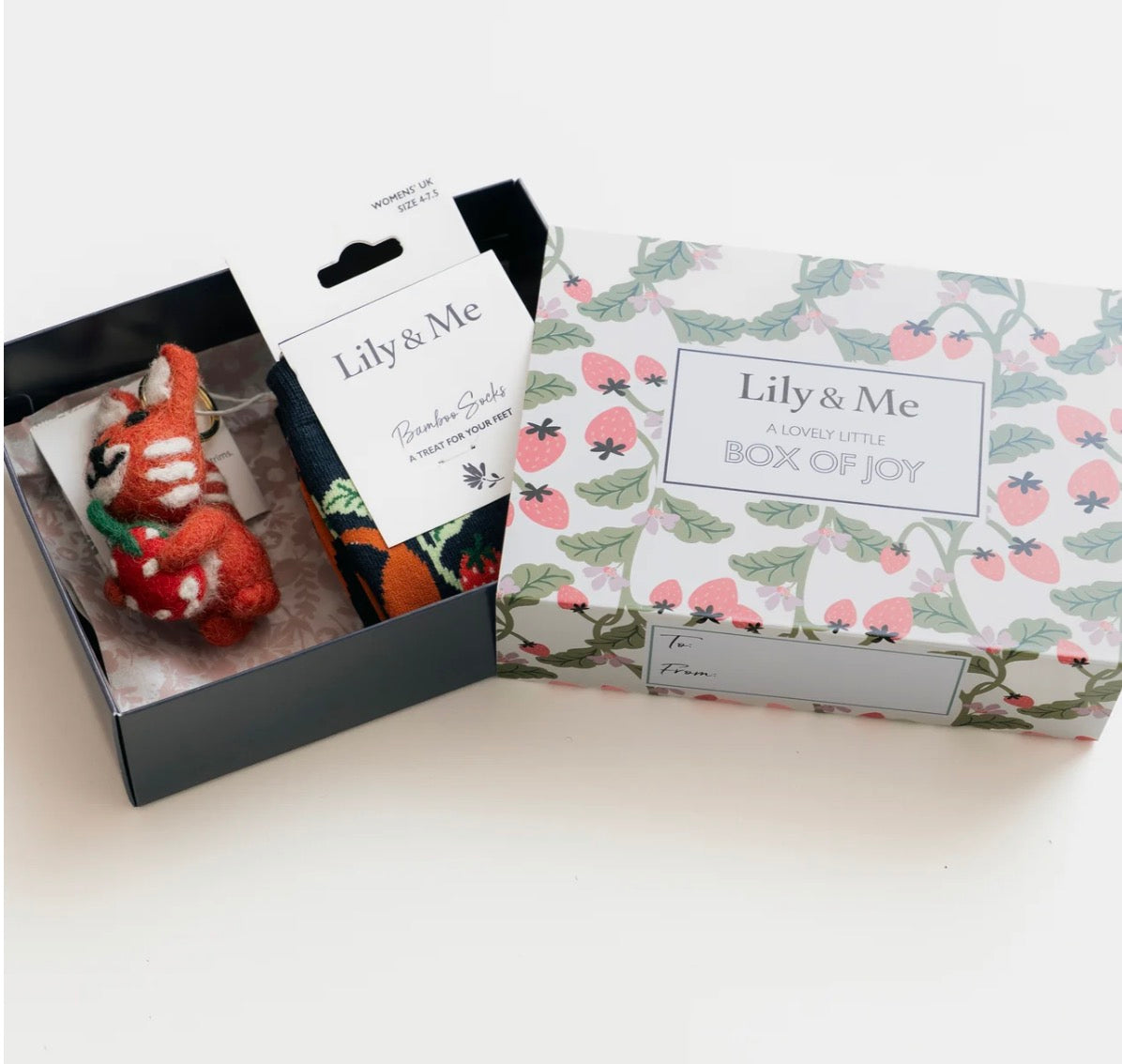 Bamboo Sock & Keyring Gift Box