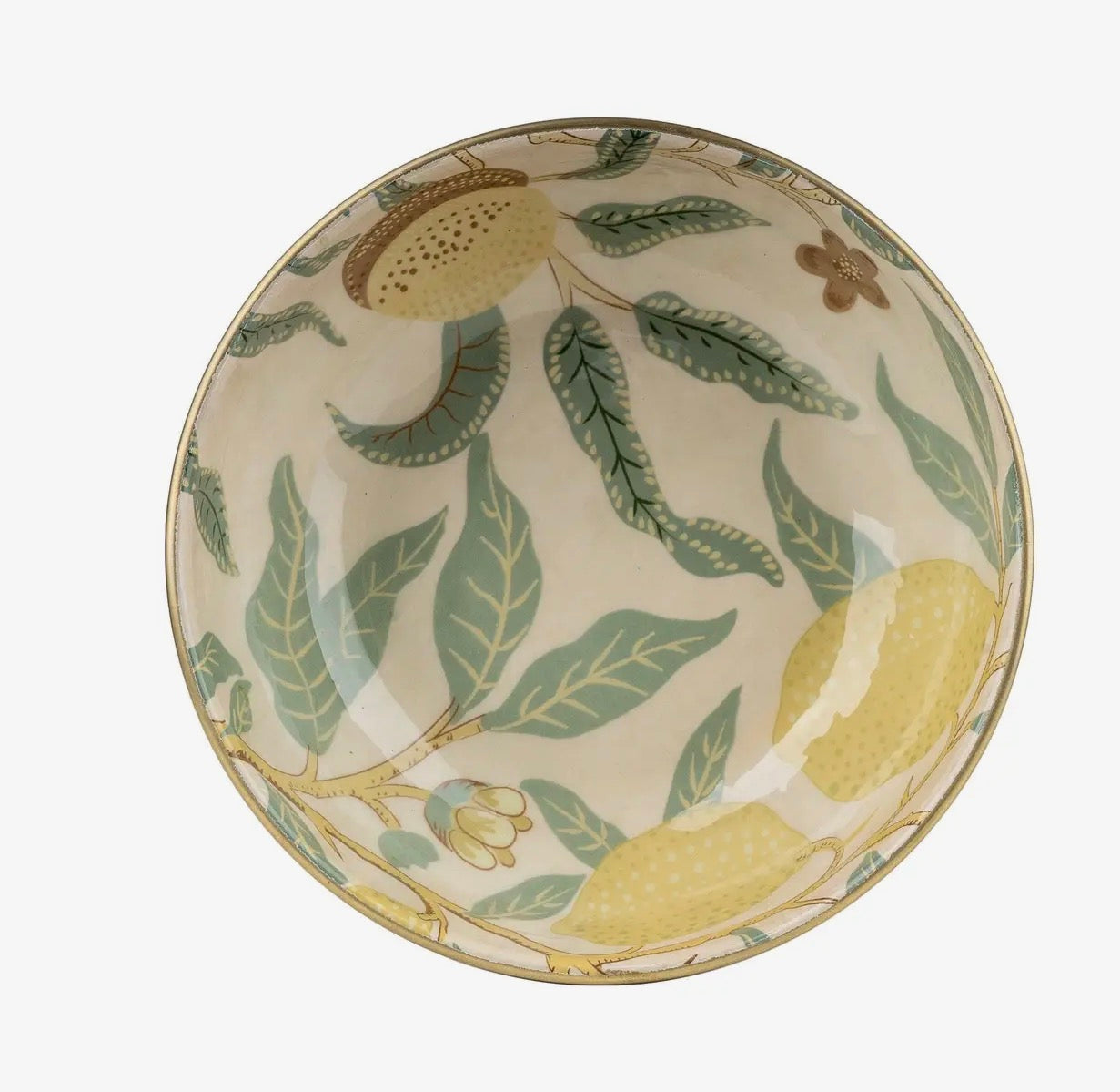 Large Enamel Fruit or Salad bowl - Antique Fruit Design
