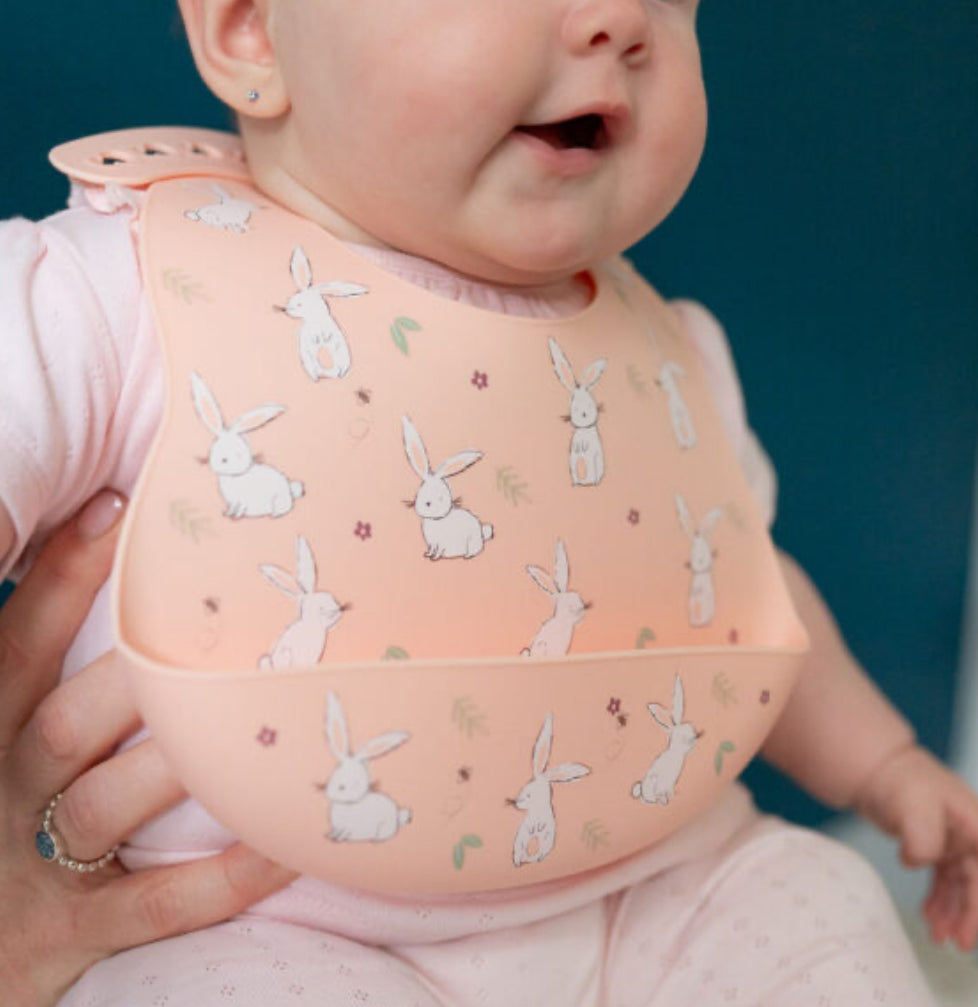 Pink Silicone Bib Bunny