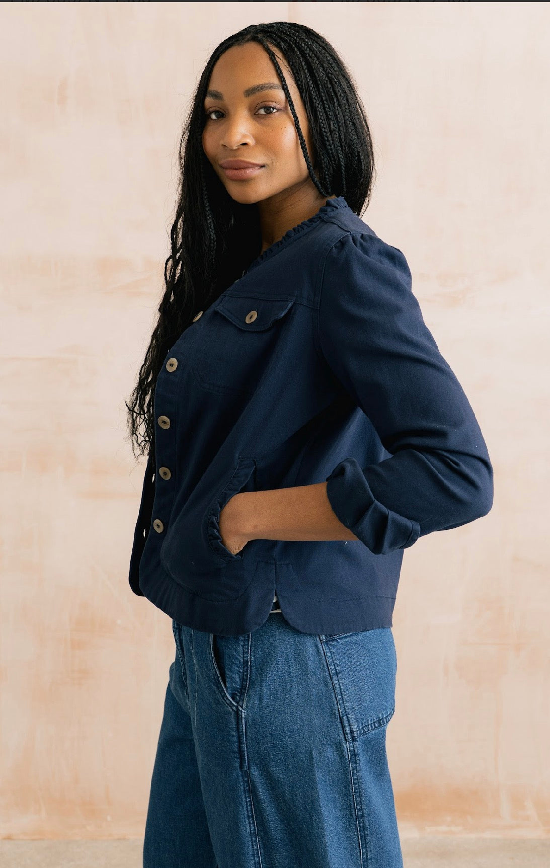 Cotton Twill Navy Jacket