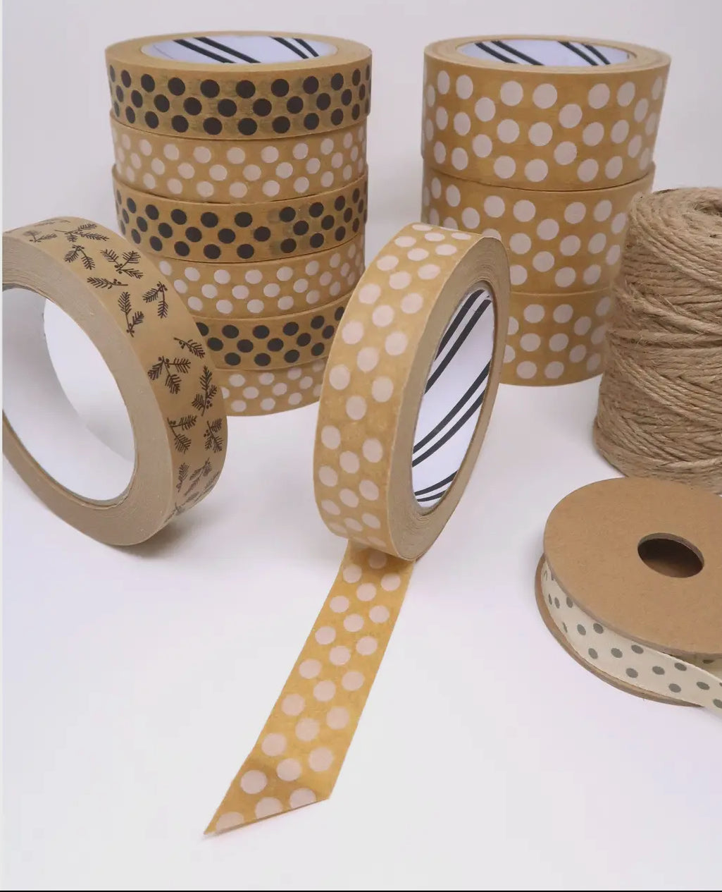 Paper Tape 24mm - Kraft dots