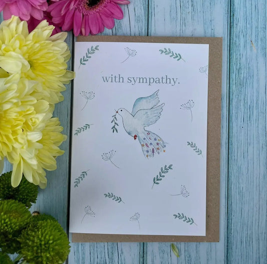 With Sympathy Dove Card