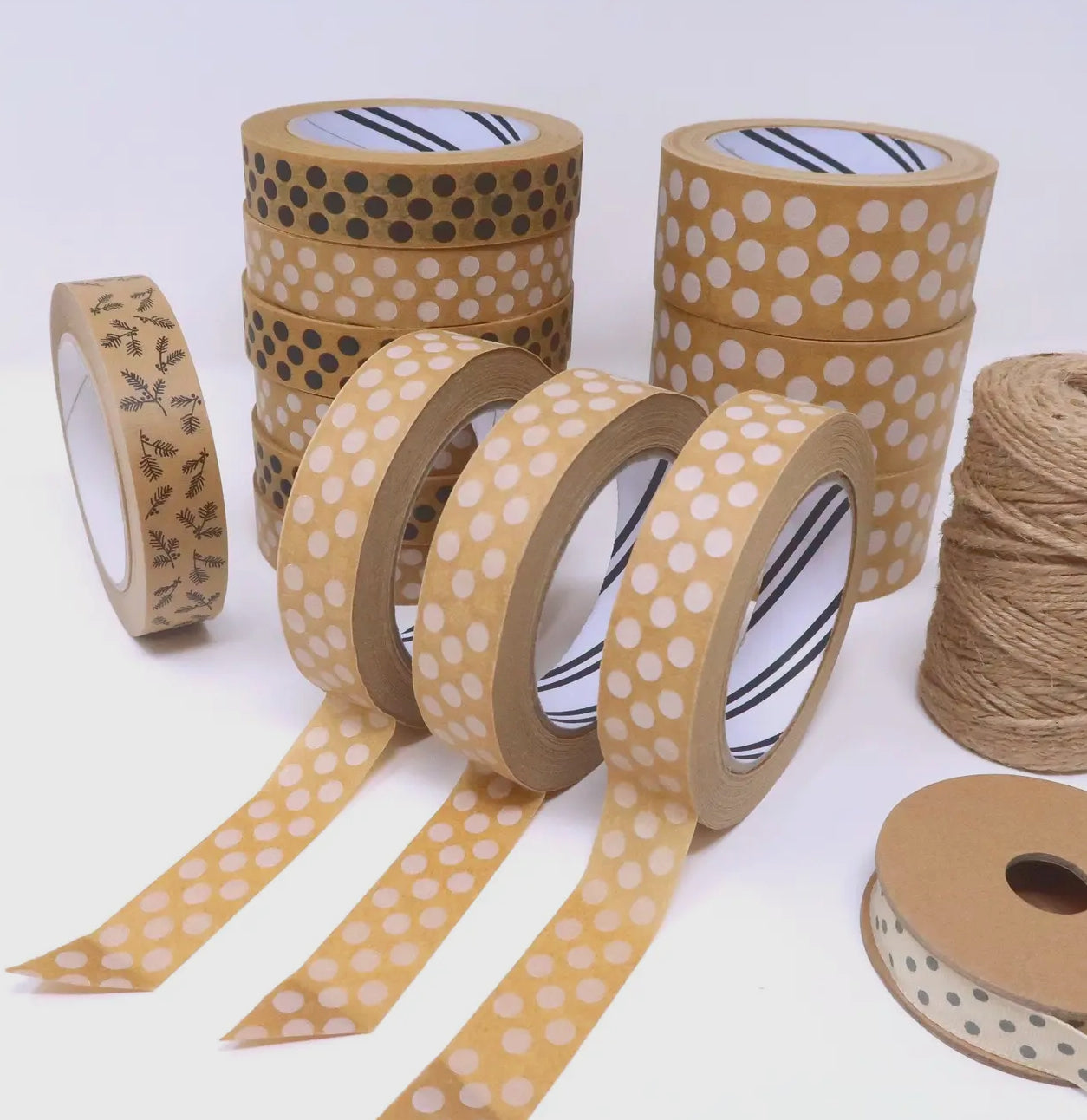Paper Tape 24mm - Kraft dots