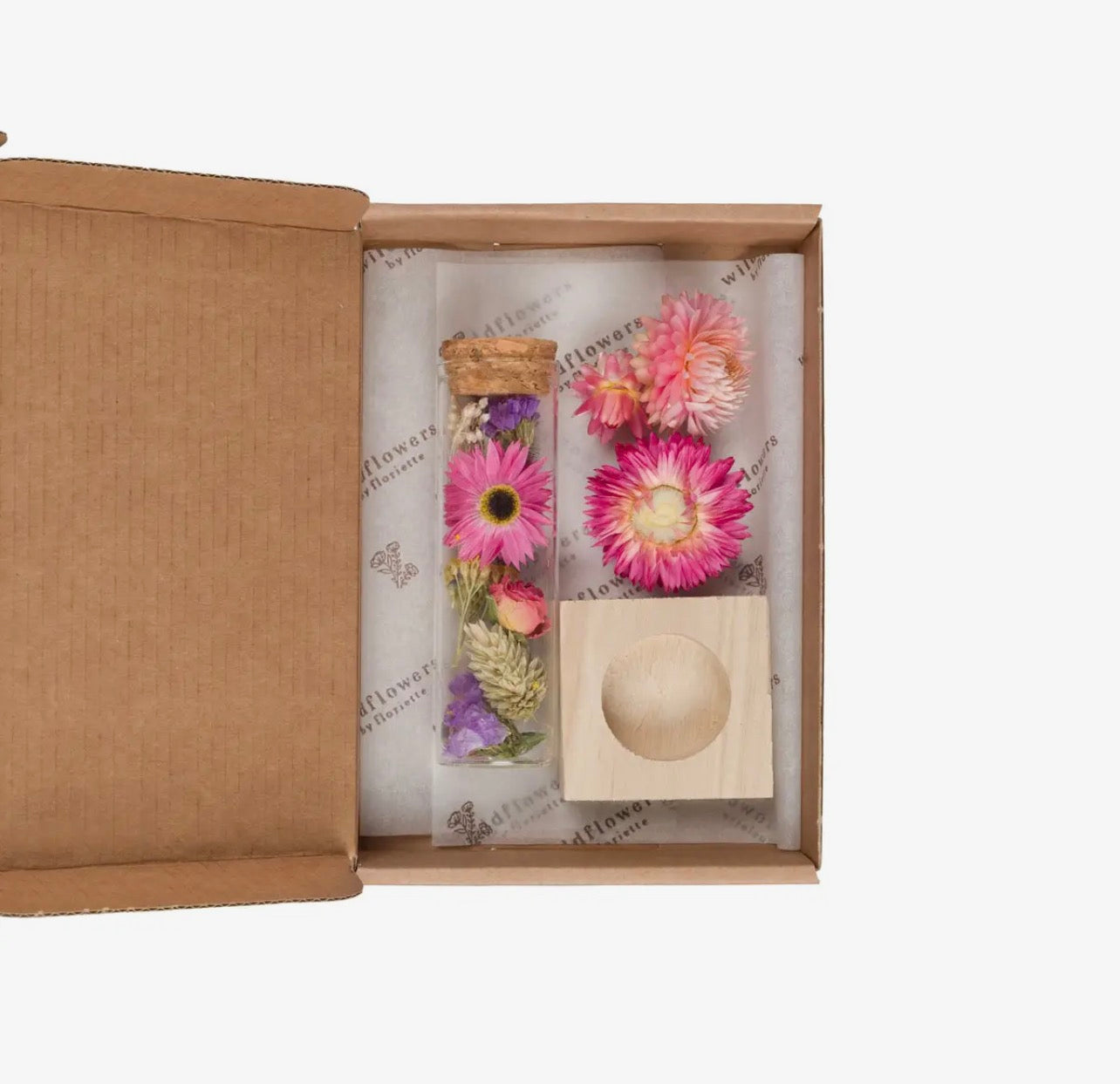 Dried Flowers in Bottle - Gift Set